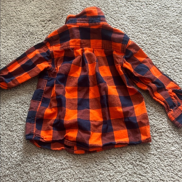 The Children's Place Vibrant Orange and Navy Checkered Shirt - Picture 2 of 2